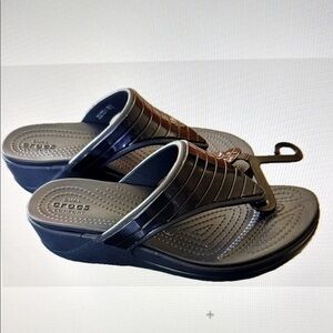 Blue Crocs Women’s Monterey Flip Flop Sandals NWT
Size 5.